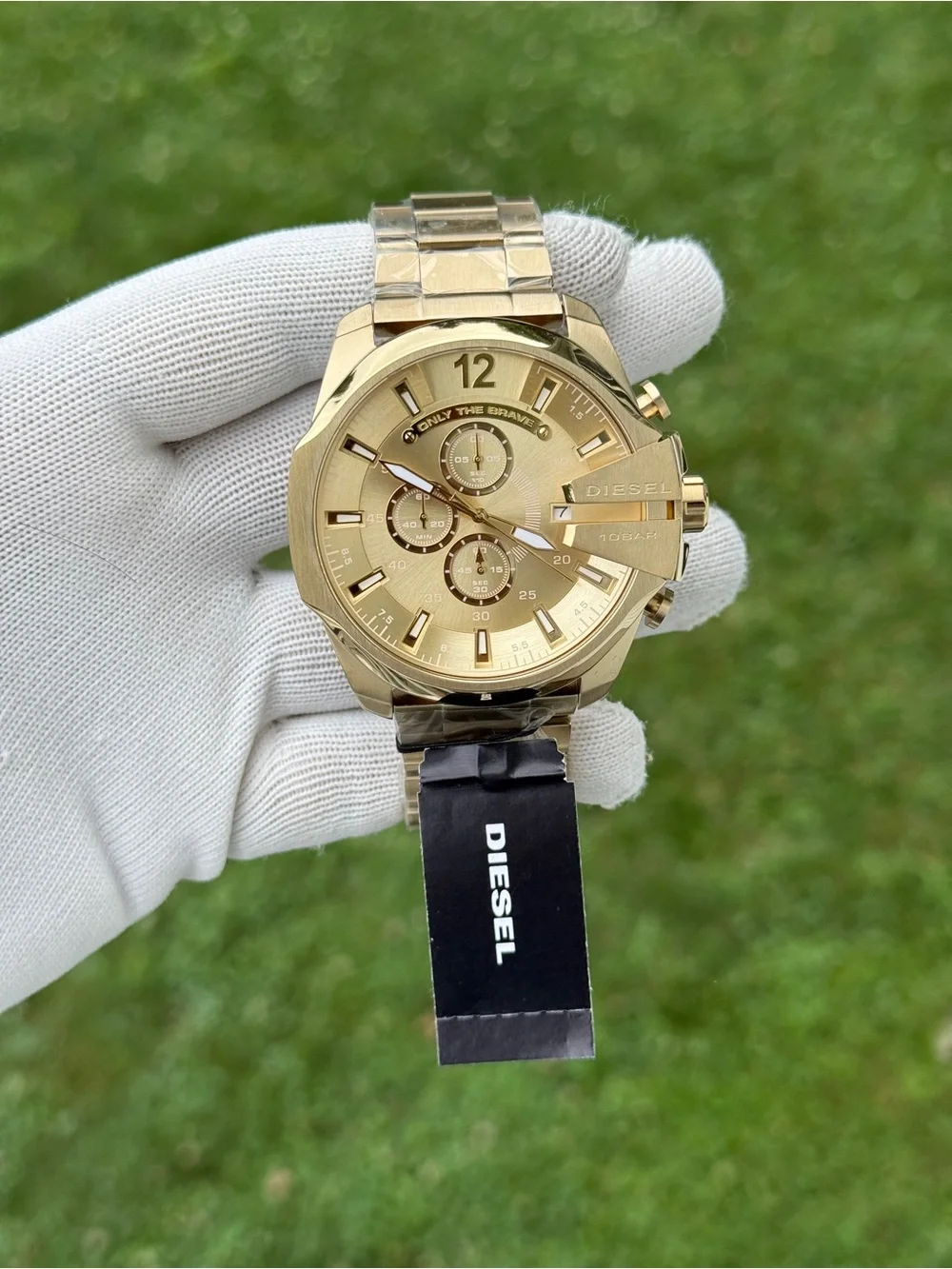Diesel Gold-Tone mega chief Men's Chronograph Bracelet Watch